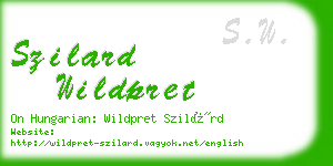 szilard wildpret business card